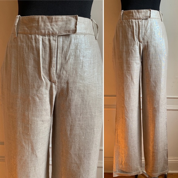 John Galliano Pants - John Galliano Linen Pants With Metallic Threading